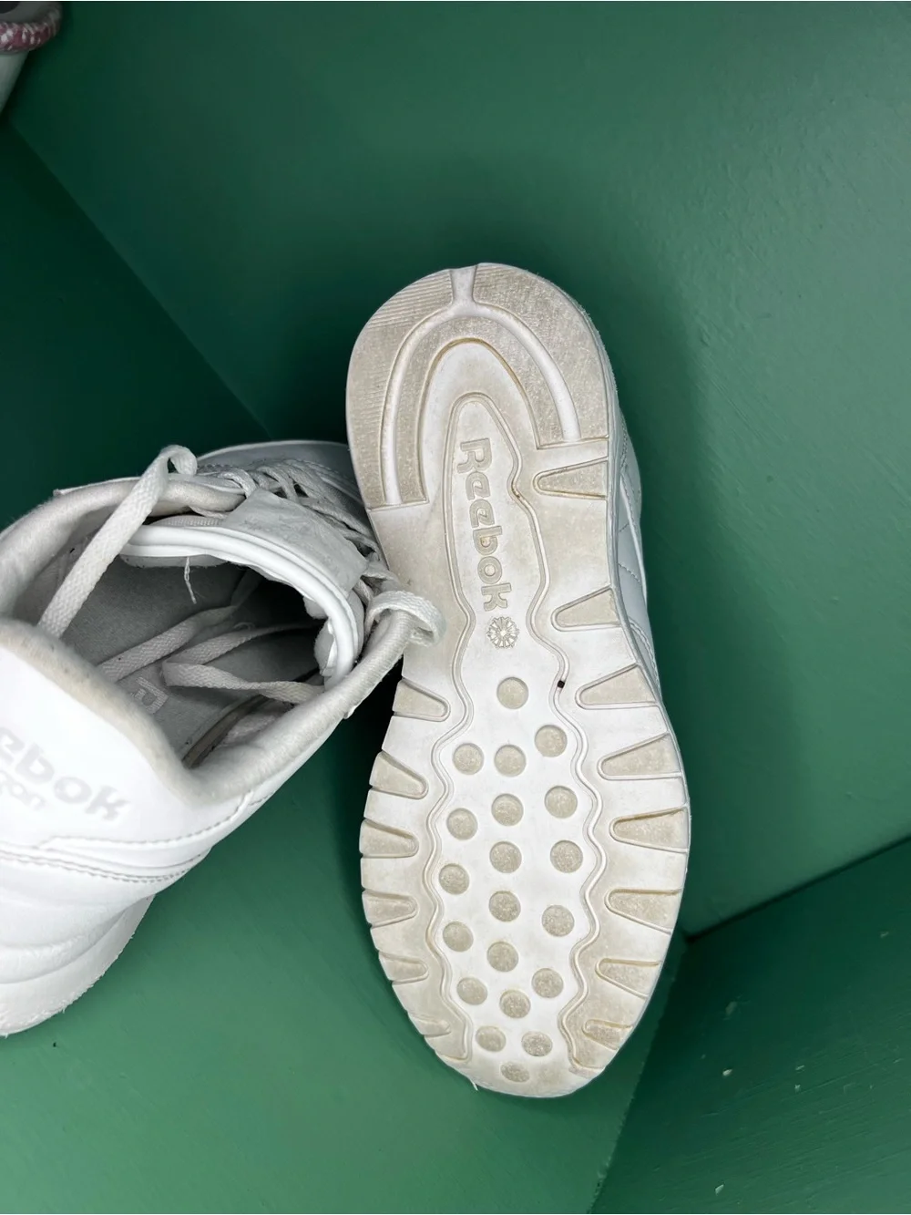 Reebok White Leather Low-Top Sneakers